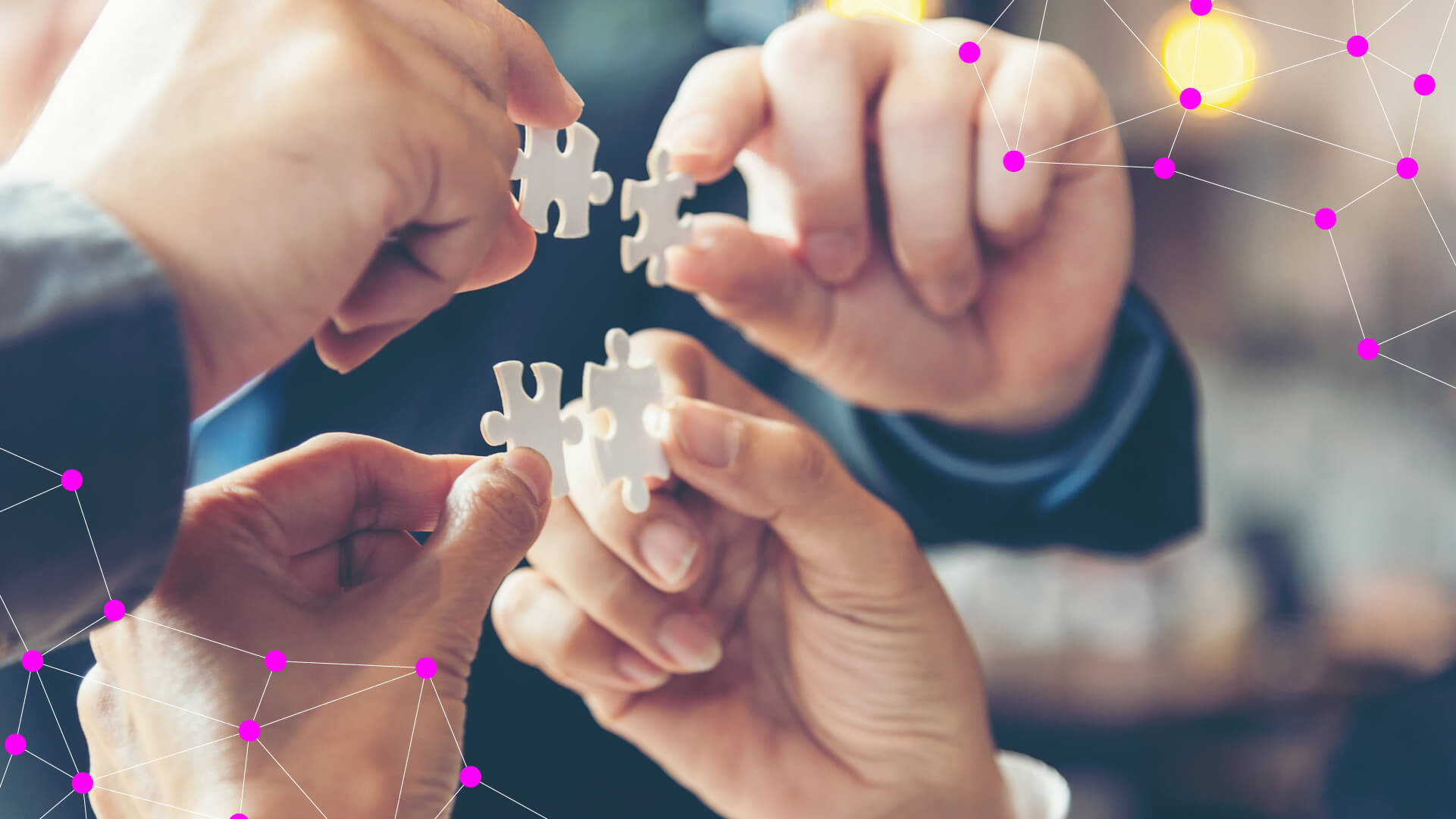 Puzzle pieces fitting together